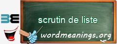 WordMeaning blackboard for scrutin de liste